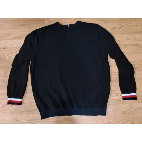 Tommy Hilfiger Long Sleeve Navy Logo Sweater Mens Spell Out Preppy Y2K XXL - Picture 2 of 4
